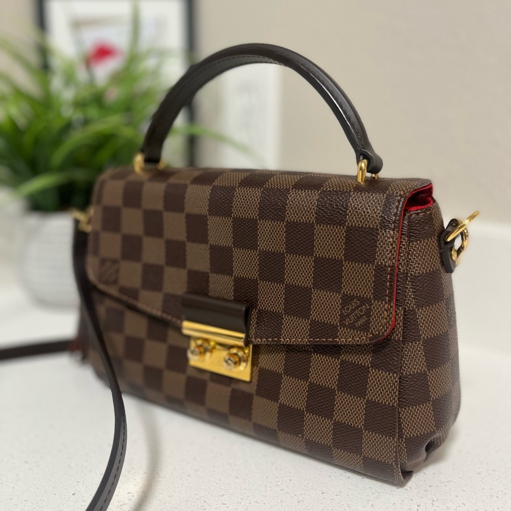 Checkered Brown Handbag